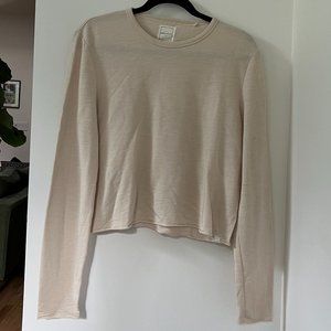 Jason Scott x Lia Bartha - Cropped Crewneck Sweatshirt in Sand - L
